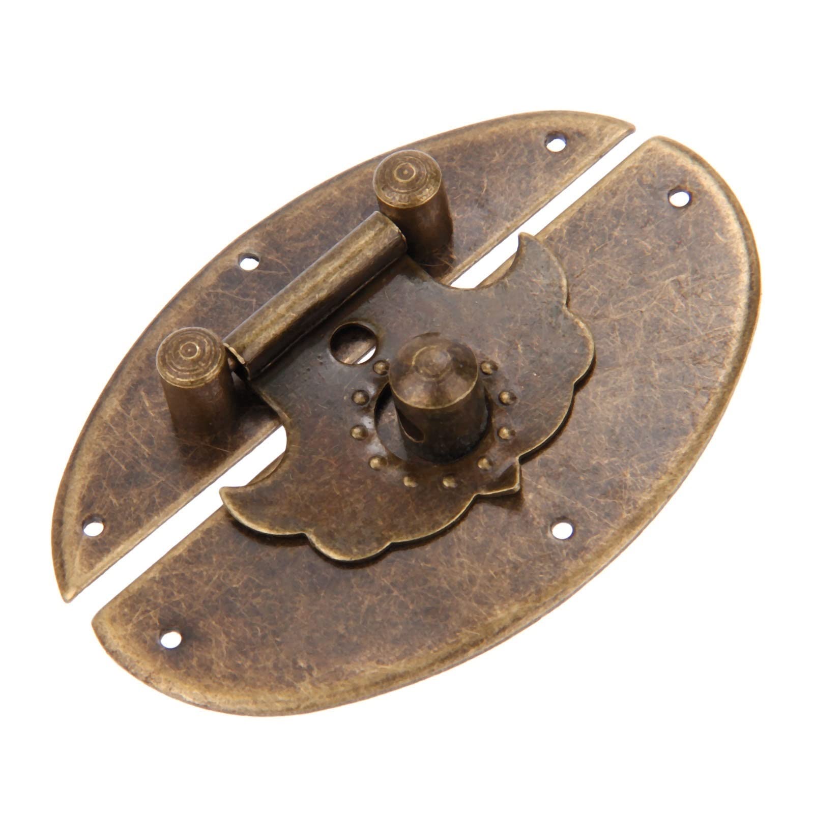 NVSFZGIYG Latch Lock Antique Bronze Oval Flower Hasp Jewelry Chest Box Buckle Clip Clasp DecorIron Hardware