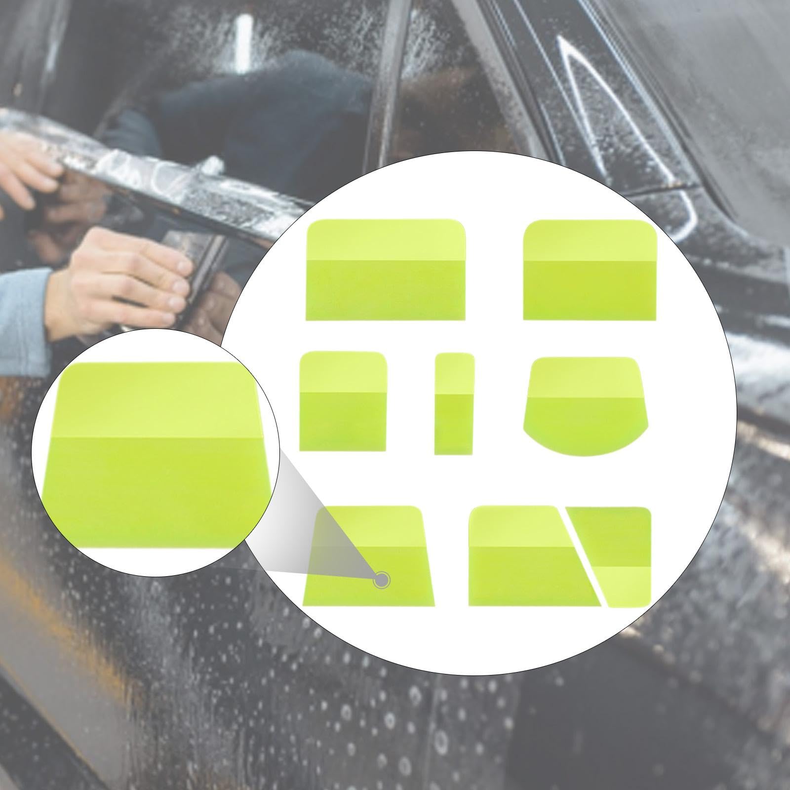 Oshhni 8 espátulas PPF para Vinilo, Accesorios prácticos, espátulas de TPU, Herramientas para Tintado de Ventanas, instalación de vinilos para Coches y Papel, Amarillo