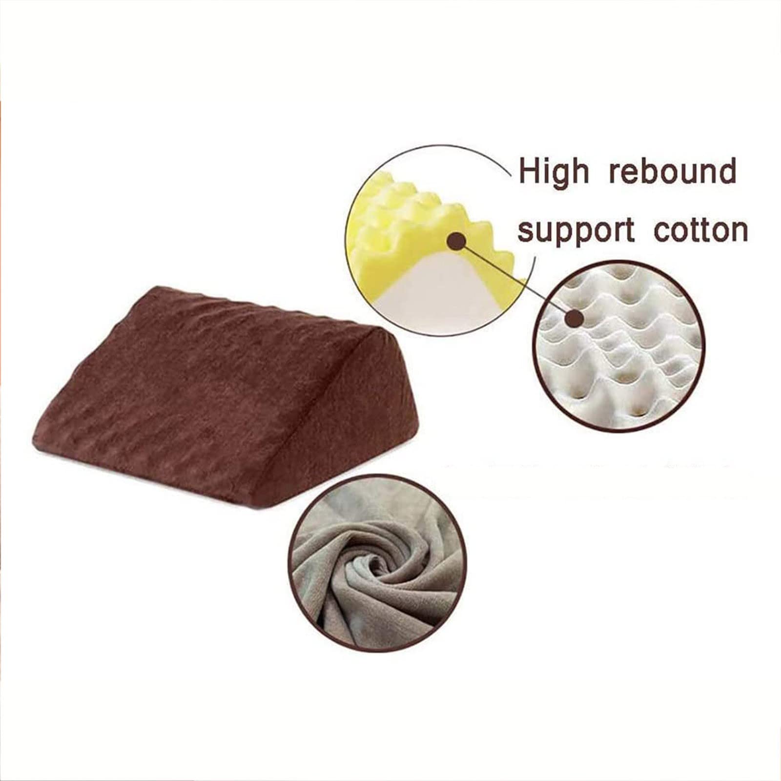Almohada de cuña para descanso de piernas, almohada de apoyo de espuma de elevación, cojín para descanso de piernas, cojín de elevación de venas para piernas, alivia el dolor de espalda/ciática