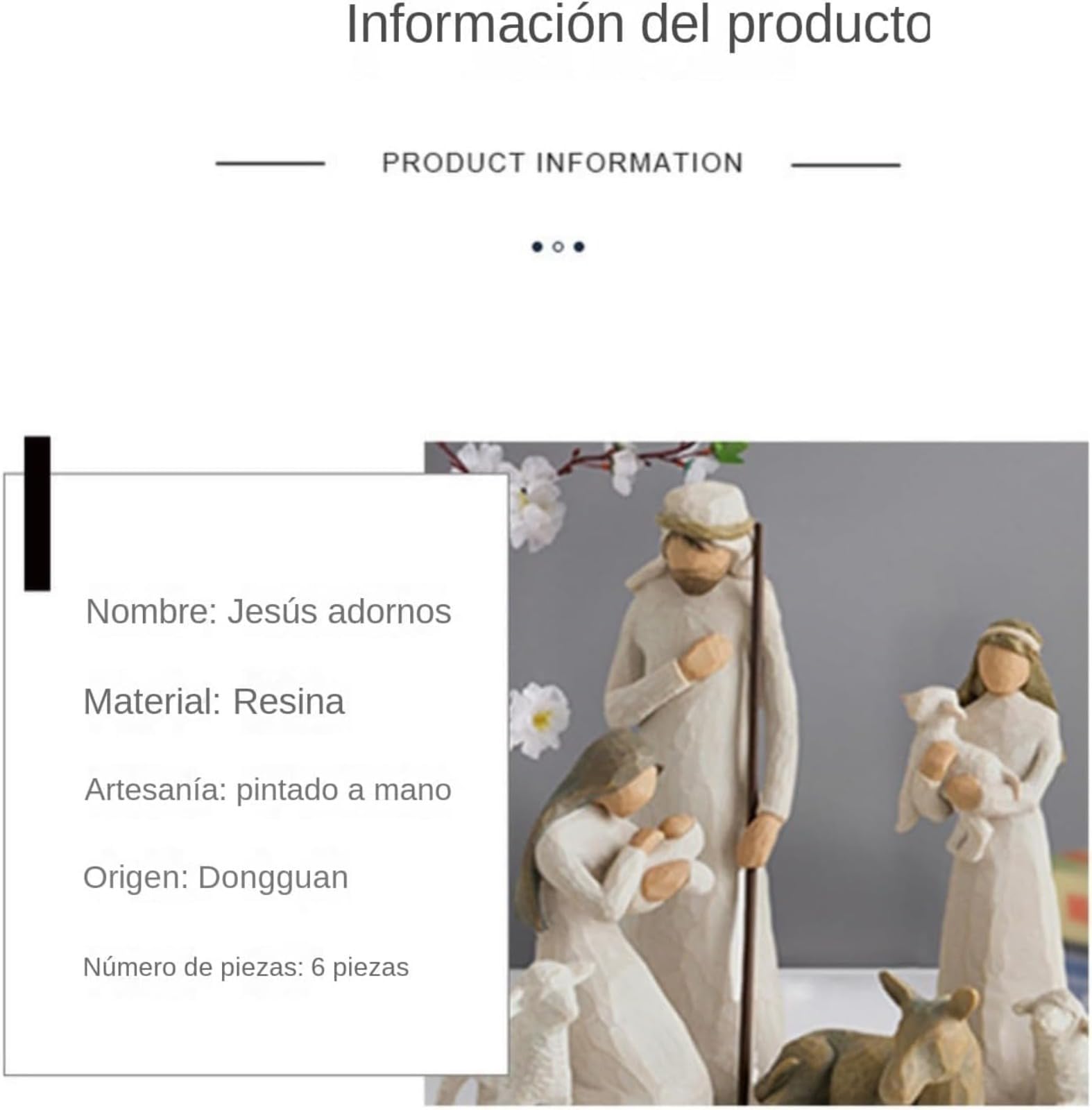 Figuras de Navidad,Nacimiento Belen Navidad,Nacimiento Sagrada FamiliaDecoración,Figuras Navidad,Belen Navidad,Juego Figuras Belén Resina,Ideal para decoración del hogar o del jardín