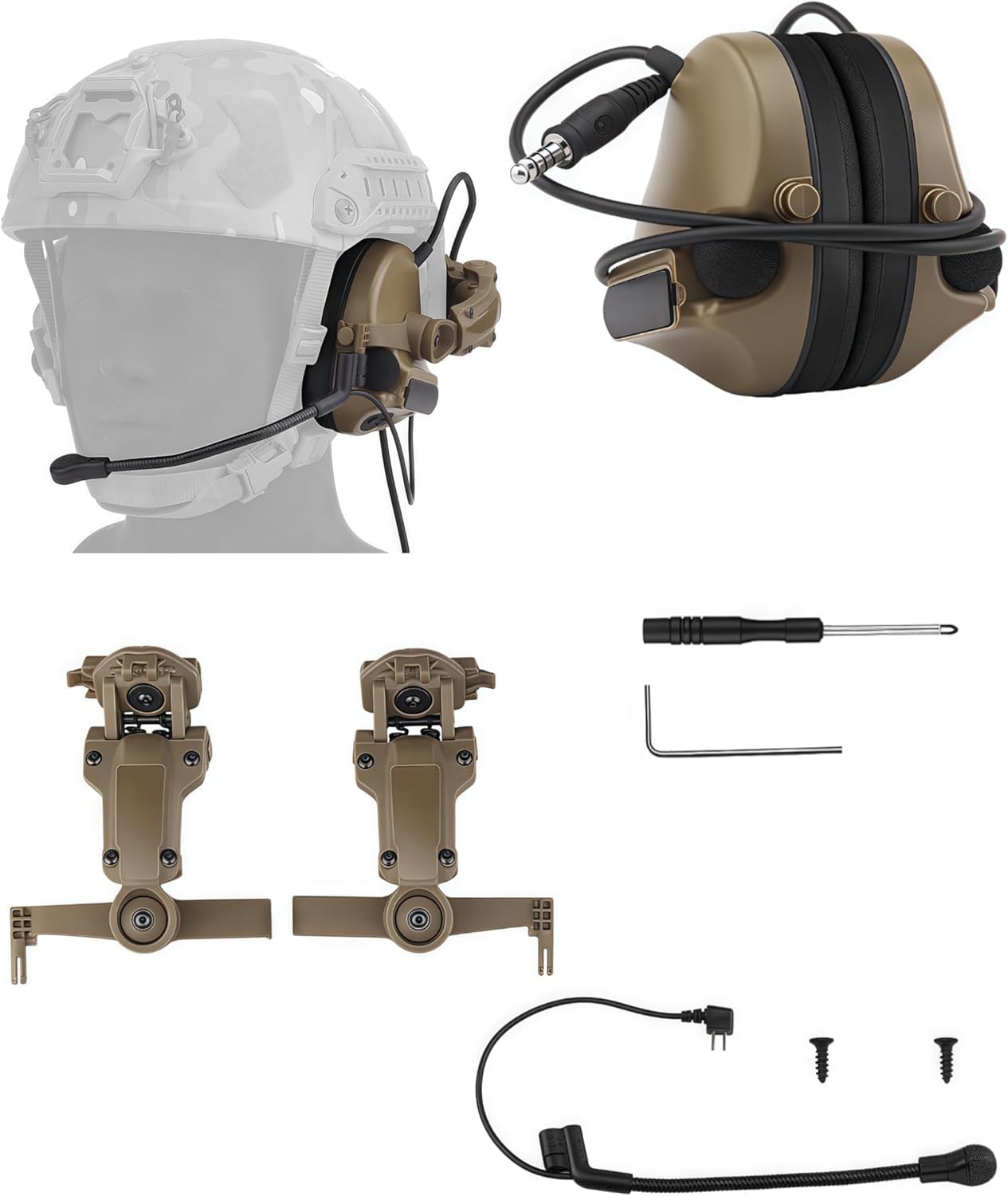 ACEXIER C5 Taktische Kopfhörer Helm (Keine Geräuschunterdrückung) Kommunikationsausrüstung Headset Outdoor Silikon Ohrenschützer