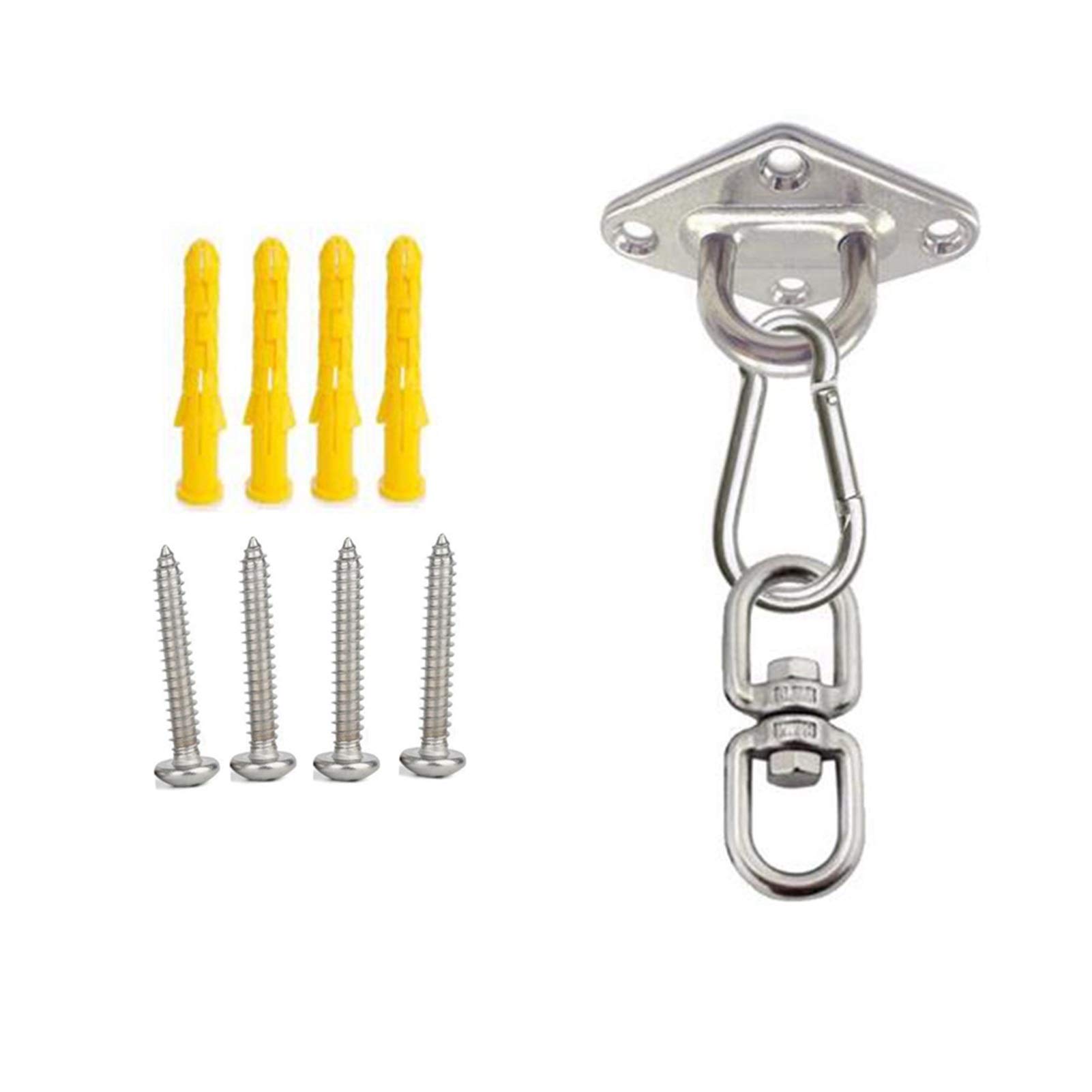 Load-Bearing Hook,Stainless Steel Suspension Bracket Hammock Mount Ceiling Hook Anchor Hanger for Gym Training Aerial Yoga Sex Swing Hanging Kit(Diamond Base F)