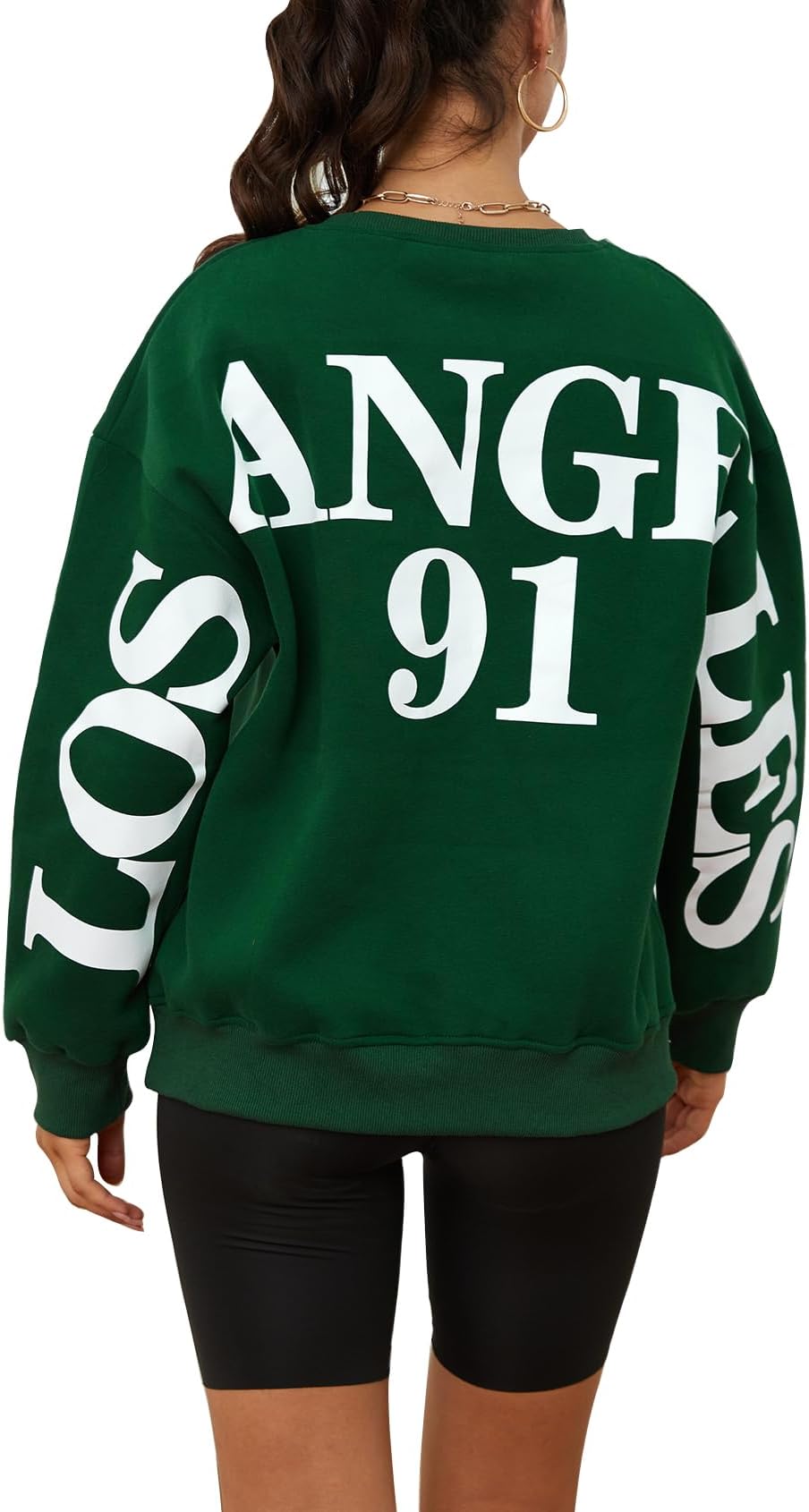 GihuoWomen's Letter Print Graphic Sweatshirts Long Sleeve Round Neck Sweatshirt Oversize Pullover Tops