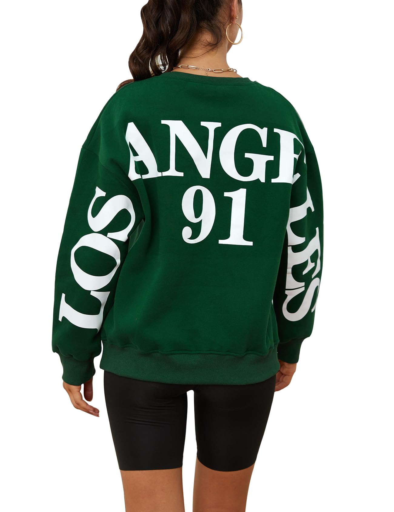 GihuoWomen's Letter Print Graphic Sweatshirts Long Sleeve Round Neck Sweatshirt Oversize Pullover Tops