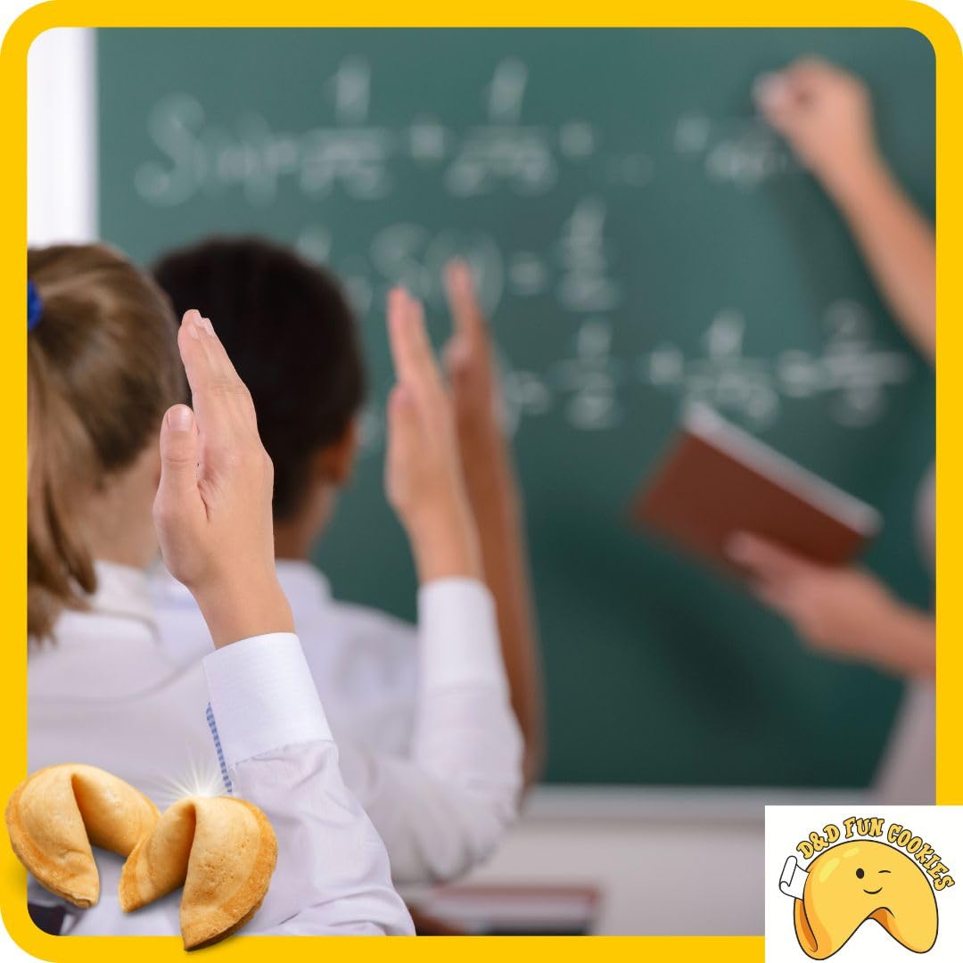 Biscotti della fortuna cinesi, biglietti profetici, per bambini a scuola, per bambini, biscotti della fortuna a merenda, magici, gusto vaniglia (100 pezzi)