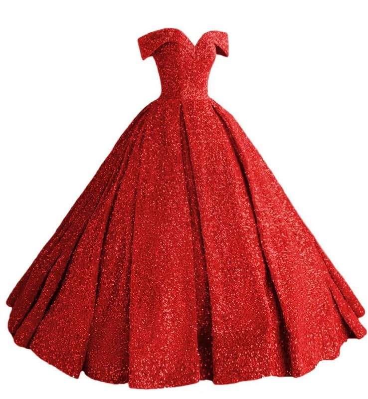 Sparkly Sequin Quinceanera Dresses Off Shoulder Puffy Prom Dresses Long Sweet 16 Ball Gown