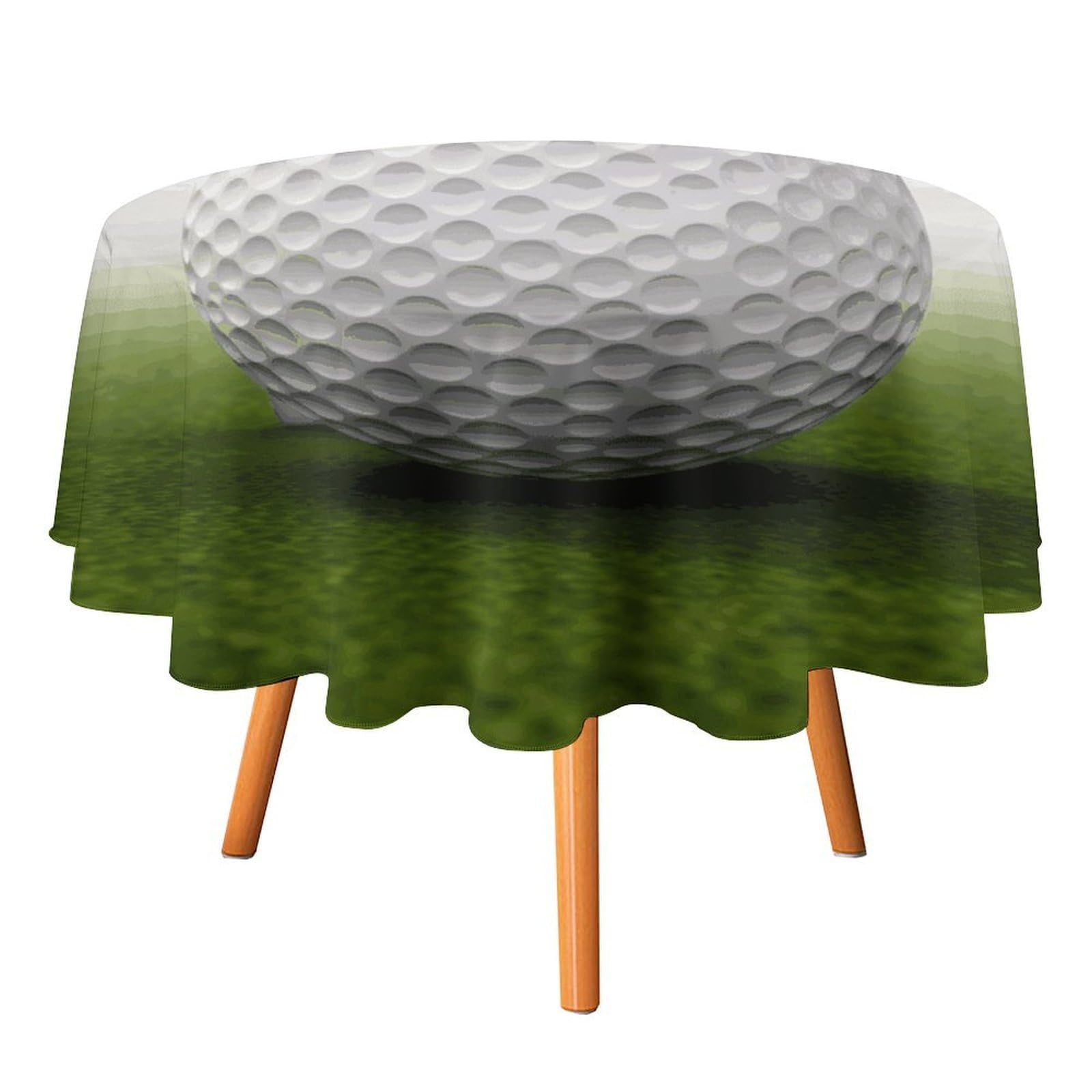 Fekiloot Style Golf Ball Round Tablecloth - Heavy Duty And Washable,Polyester Decorative Fabric Table Cover,Tablecloths For Kitchen Dining, Wedding, Birthday Party50x50in