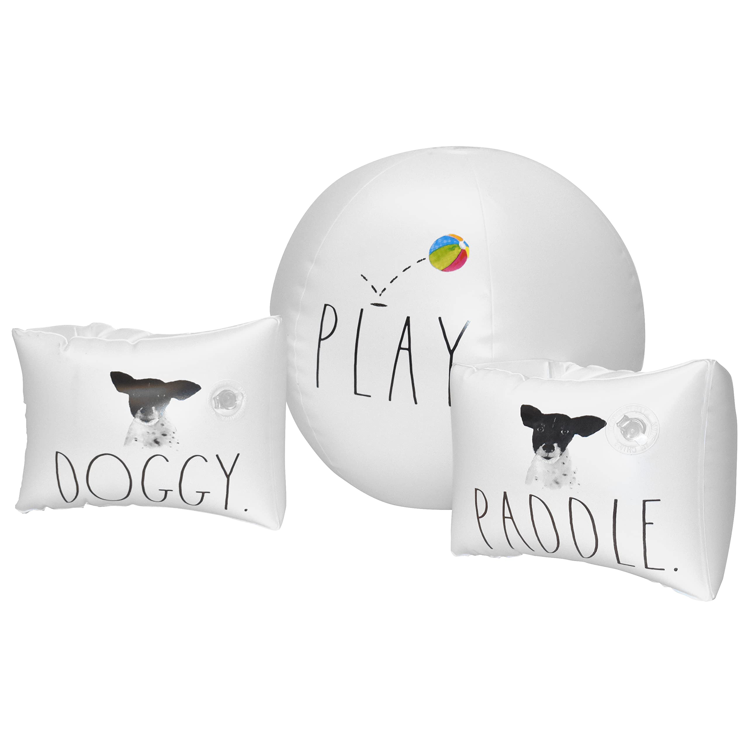 Rae Dunn x CocoNut Float Water Wings & Beach Ball - Child Sized Inflatable Water Wings & Durable Water Toy - Child Floation Devices Perfect for Summer Parties & Swim Events