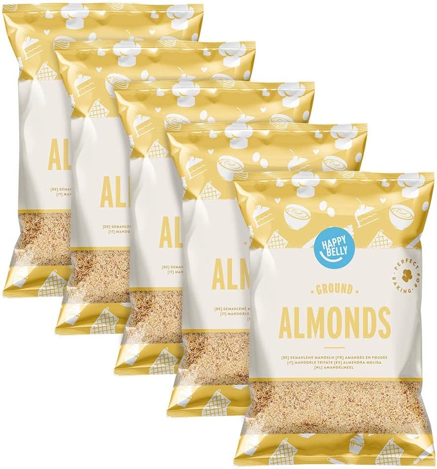 Amazon Brand Happy Belly Natural Ground Almonds 200 grams, Pack of 5