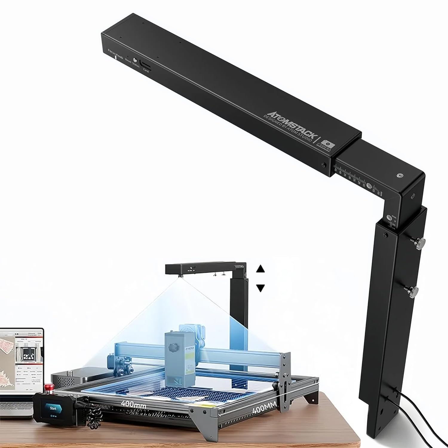 ATOMSTACK AC2 Lightburn caméra de Gravure Laser 1080P pour Un posicionnement/Surveillance/Enregistrement précis, avec Gravure multitâche et aperçu pour Machine de Gravure Laser et découpeuse Laser