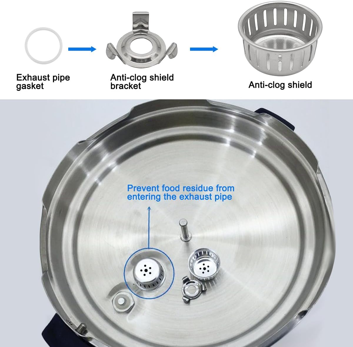 10Pcs 8 Qt Pressure Cooker Accessories Set, Replacement Parts Include Silicone Sealing Ring, Steam Release Handle, Float Valve & Anti-Block Shield with 3 Silicone Caps for Duo 8 Qt and Duo Plus 8 Qt