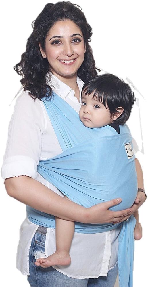 Mama Cuddle Super Soft Lightweight Baby Sling Stretchy Wrap Carrier - Sky Blue