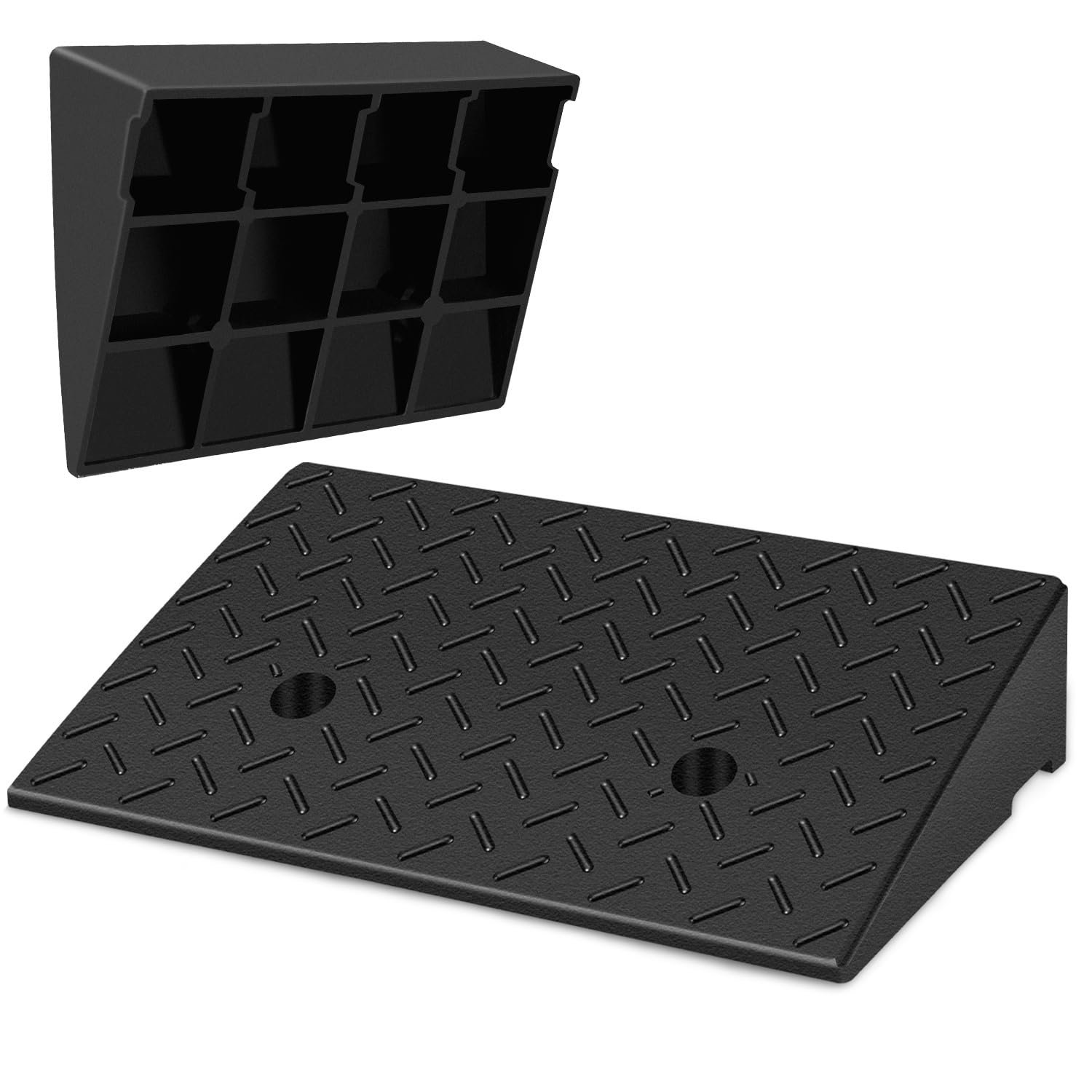 2 sztuki gumowych ramp do krawężników 10 cm, 10 t na rampę