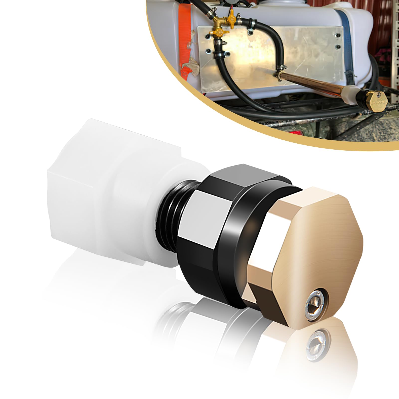 (2 piezas) BN2BP125FWX-CS - Boquilla de pulverización de transmisión de 16 pies, 2 GPM 12 V, apto para fabricación maestra y otros kits de rociadores de transmisión sin boom de marca.