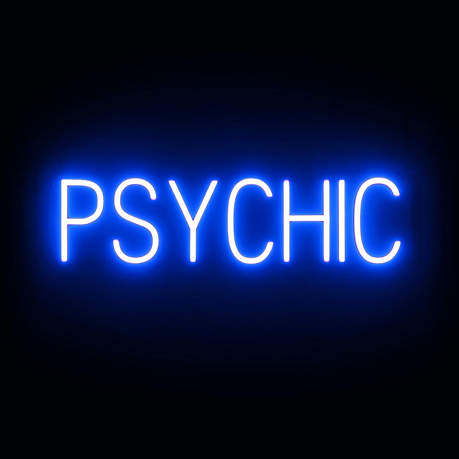 SpellBrite PSYCHIC Sign | Spiritual & Clairvoyance-Related Sign with Neon Look, Blue LED Light Source | 25.8" x 6.3"