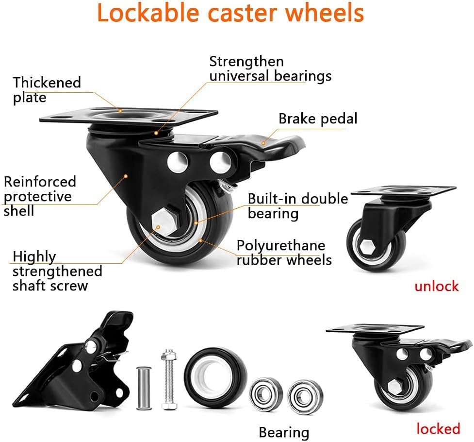 Metal Planter Flower Pot Caddy with Wheels Dolly Holder Indoor Outdoor Planter Trolley Movable Plant Trays Pot Holder Potted Plant Trolley/Black/50 * 60Cm,Green-40 * 50Cm