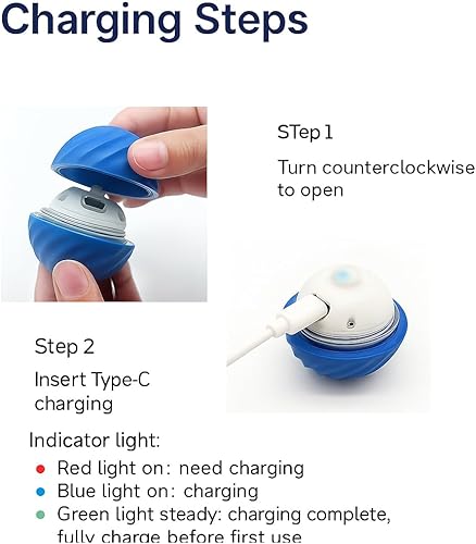 Miniatura 7 de Pelota de salto inteligente para perros, juguete móvil automático para perros, pelota para mascotas, azul, todos los tamaños de raza, perros adultos