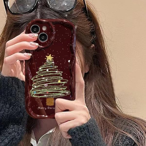 Image of Peeperly Back Cover Case for iPhone 13 Pro Max Soft TPU, Shockproof Protective Celestial Starry Christmas Tree Case for Girls & Women