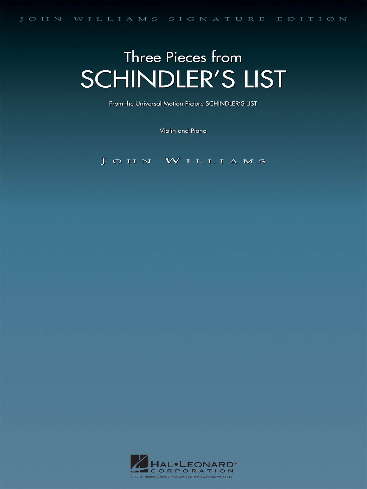Three Pieces from Schindler's List - Violin and Piano Sheet Music