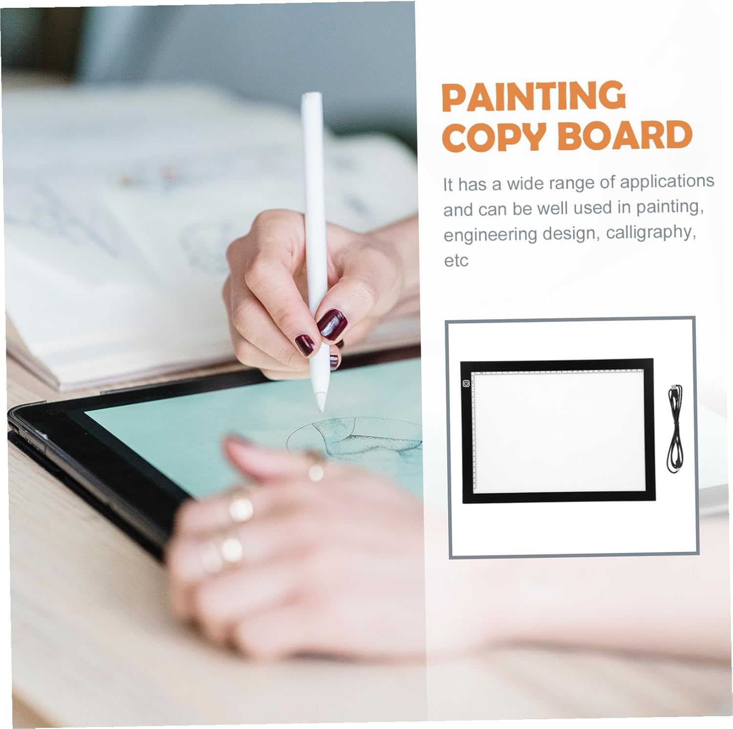 ETHZZLE Professional LED Light Pad Portable Tracing Board with USB Charging Brightness Drawing Tablet for Artists Calligraphy and Sketching Supplies