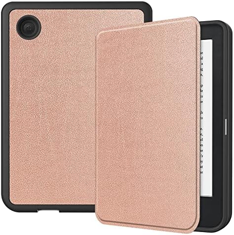 for Kobo Clara 2E E-Reader (2022 Release) 6 inch E-Book Soft TPU Cover, Ultra Slim Folio Stand Lightweight PU Leather Case with Sleep/Wake Up Function for Kobo Clara 2E 2022 (Rose Gold)