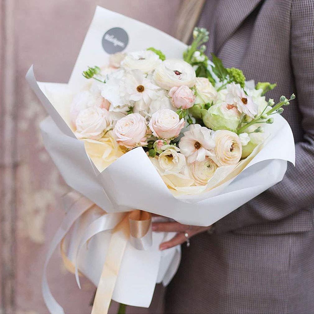Rouleau de papier cadeau pour bouquet de fleurs coréennes - Fournitures d'emballage imperméables - Fleurs fraîches - Emballage cadeau - Marterials (couleur 17)