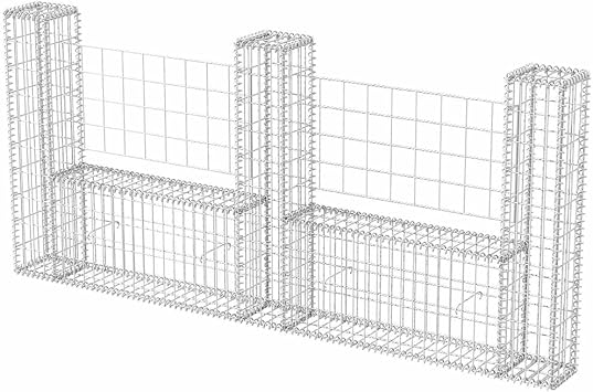vidaXL Gabion Basket U-Shape Steel 240 x 20 x 100 cm Gabion Stone Basket Pouring Basket