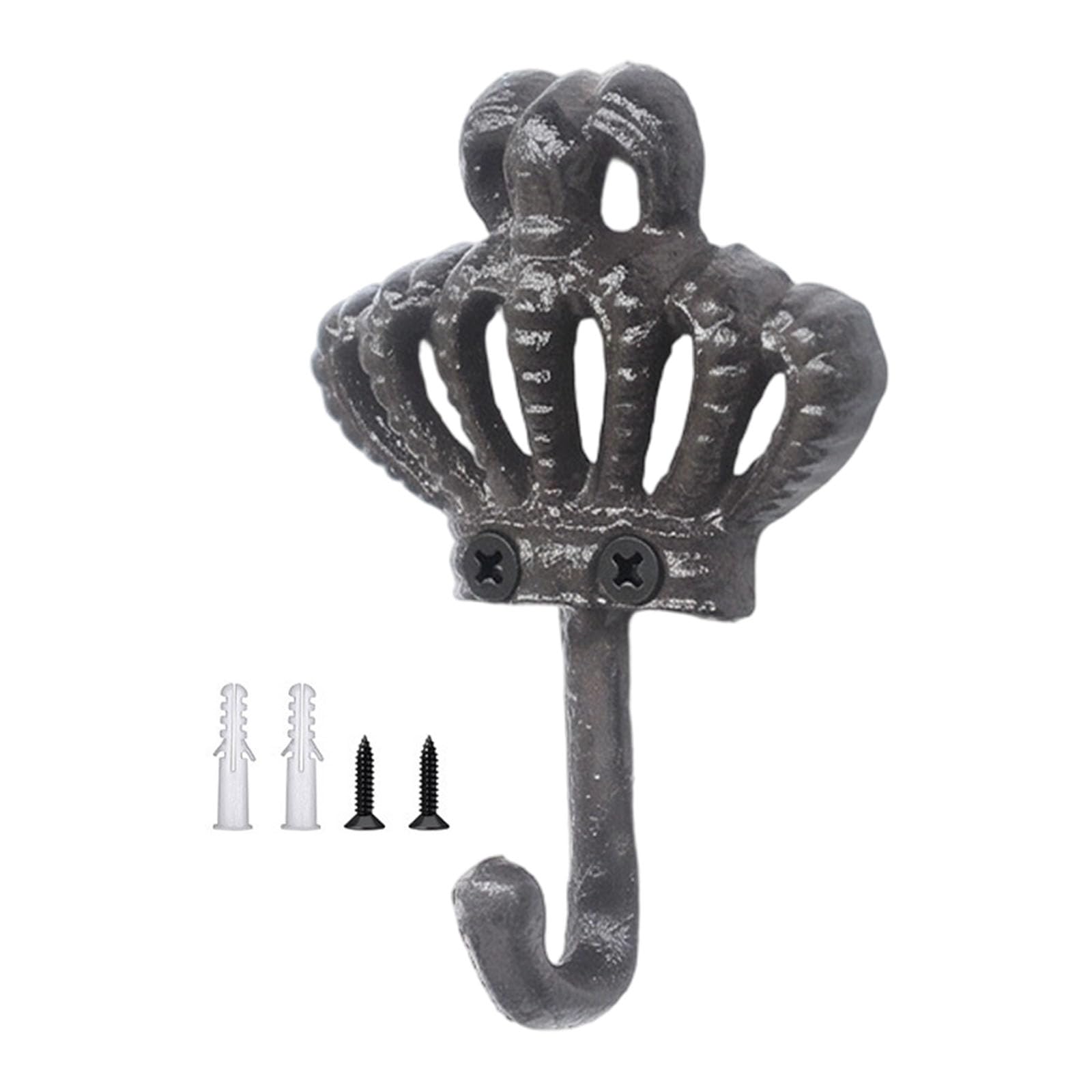 Nrvtre B Wall Hook Iron Crown Wall Hanger Organiser Single Curved Hook For Entryway Storage, Edroom Decor And Athroom Use