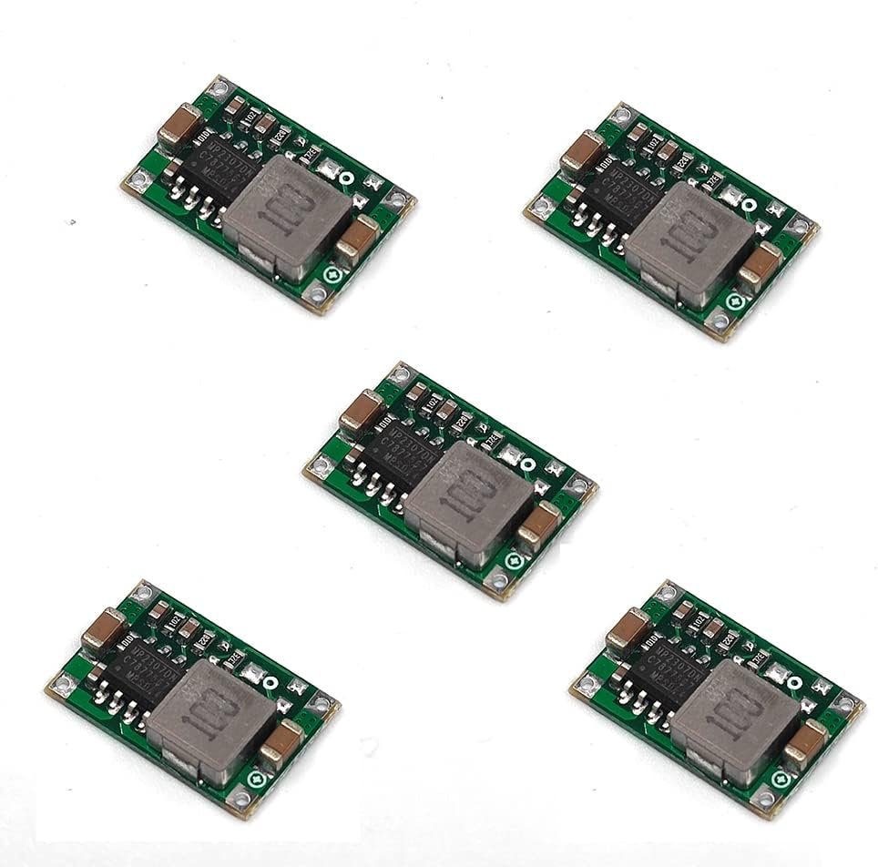 Mini 5pcs DC 4.75-23V to 3.3V Buck Converter Board - 1.8A Output, Small Size, Green