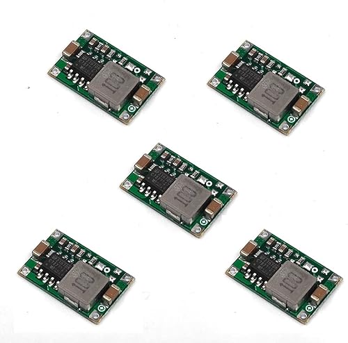 Mini 5pcs DC 4.75-23V a 3.3V Buck Convertidor Board - Salida 1.8A, Tamaño pequeño, Verde