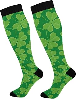 874 Sport Socks Saint Patricks Day Shamrock Crew Socks Casual Walking Socks Long Calf Socks For Travel Running Sports 40cm