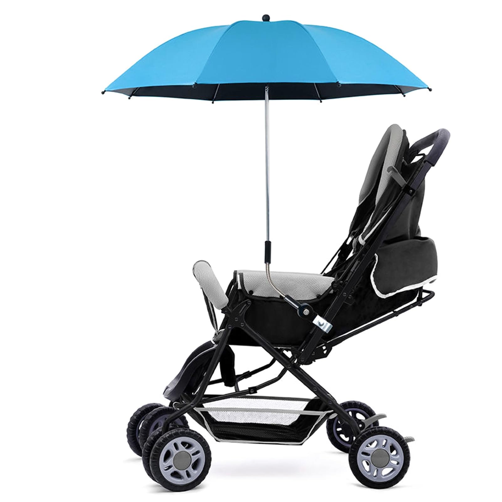 Sonnenschirm für Stuhl mit Universal Klemmhalterung, UV Schutz 50+ 180-360° Verstellbarer Klein Strandschirm für Liegestuhl Balkonstuhl Gartenstuhl Campingstuhl Terrassenstühle Strandstu
