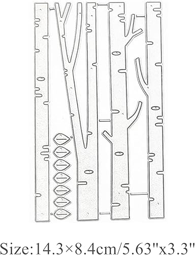 Miniatura 2 de Matrices de metal con marco de bosque de abedul, tronco de árbol de abedul en fondo de otoño, plantillas cortadas para álbumes de recortes, fotos,