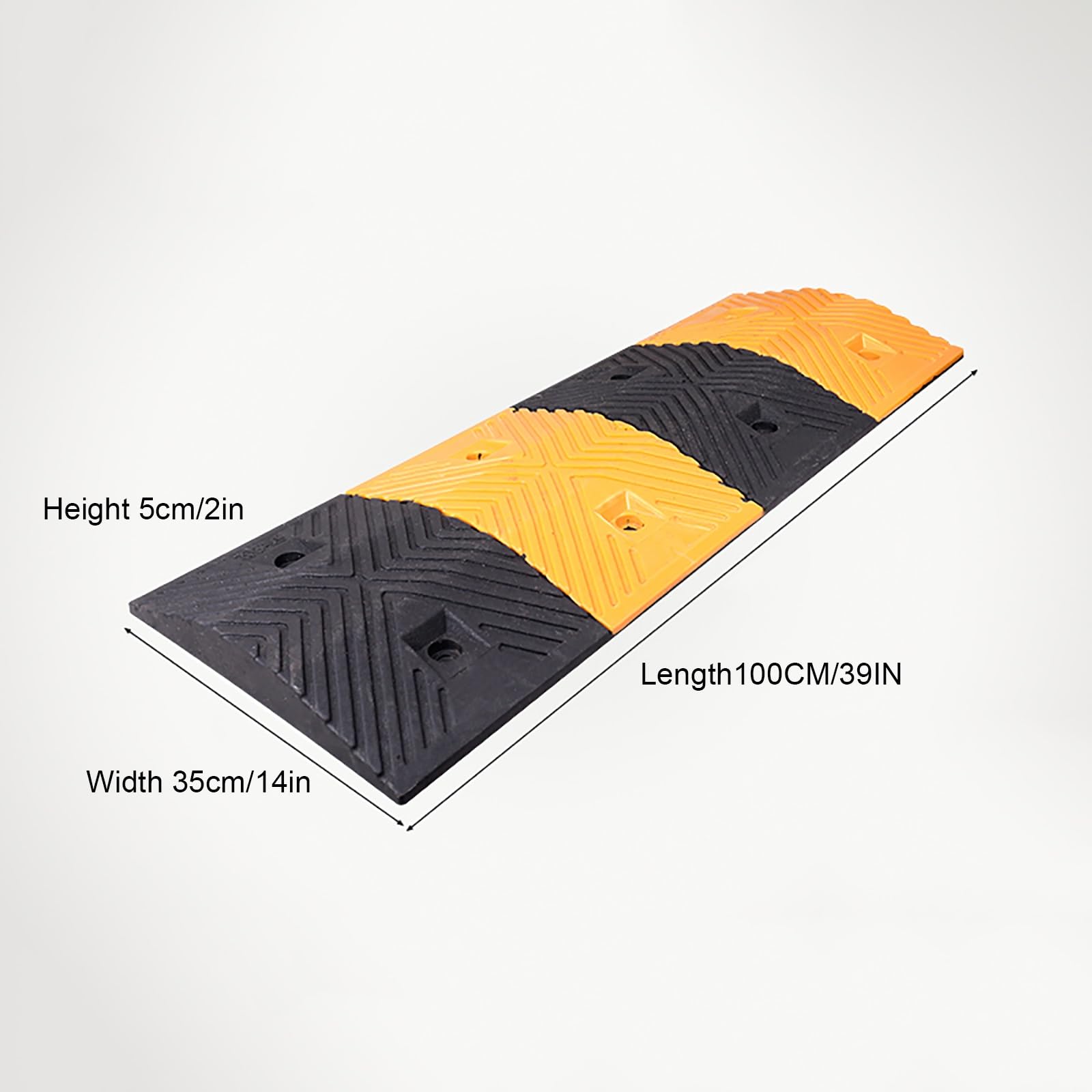 39" Driveway Curb Ramp, Heavy Duty Speed Humps with Bolt, Speed Bump for Asphalt Concrete Gravel Driveway, Rated 66000 LBS(5cm/2in)