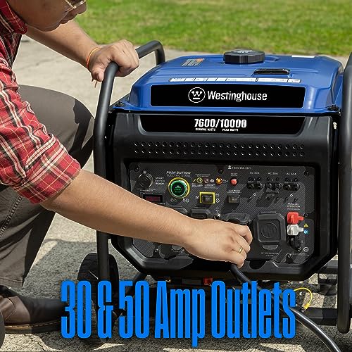 Westinghouse Outdoor Power Equipment 10000 Peak Watt Portable Open Frame Inverter Generator, Remote Electric Start with Auto Choke, Transfer Switch Ready, Gas Powered, CO Sensor - Image 5