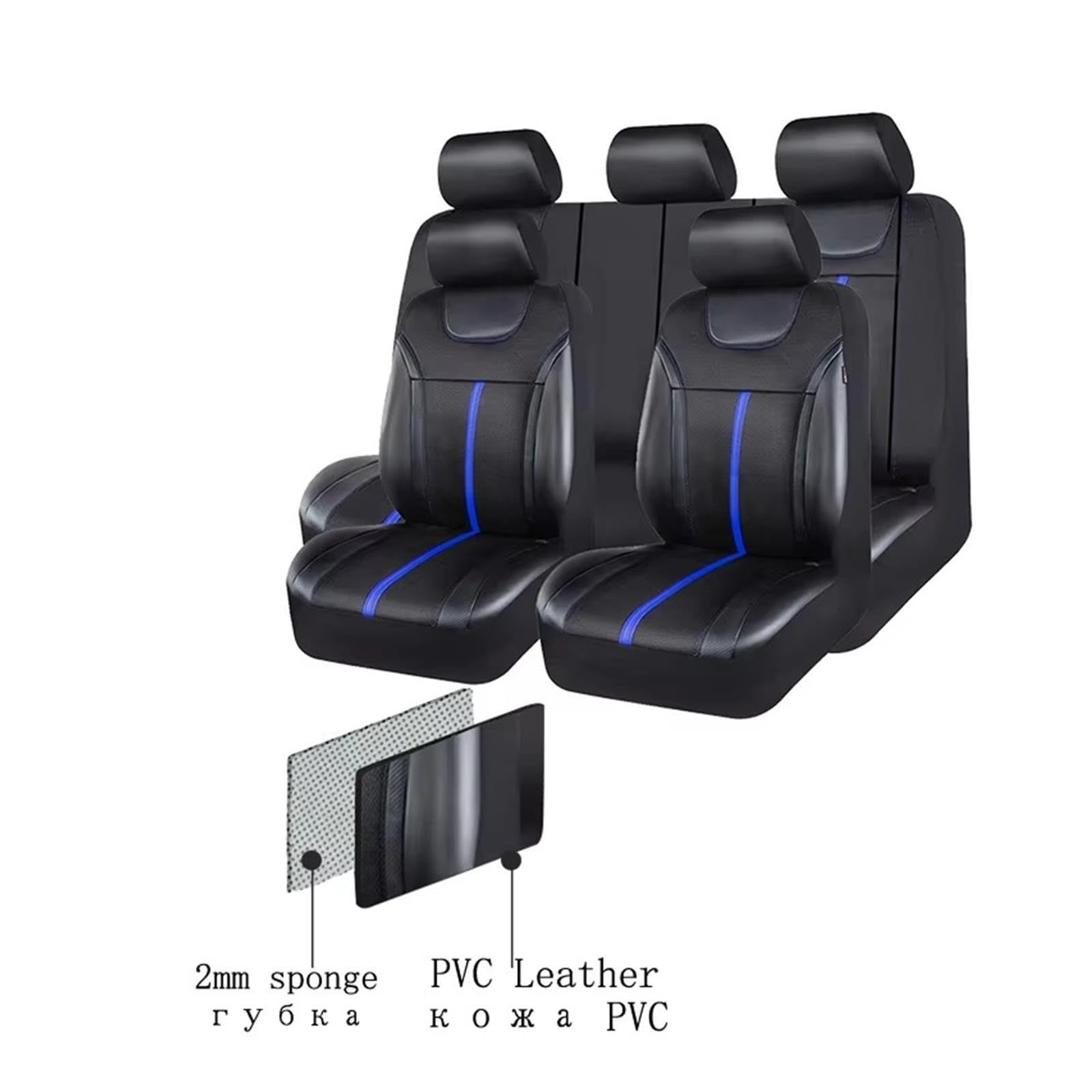 Asientos Coche Conjunto Tela Cuero Y Malla PU