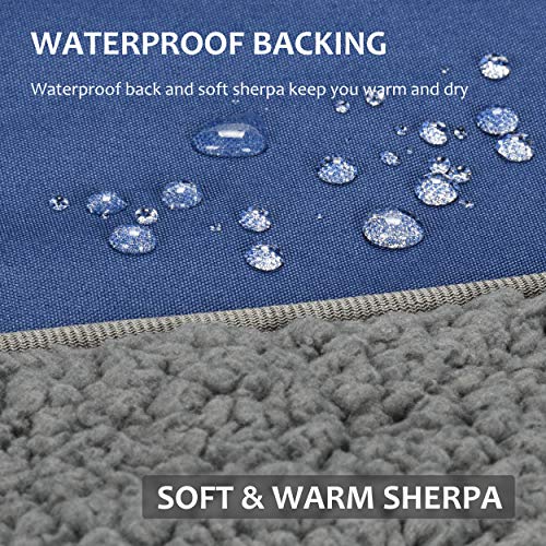 Image of Tirrinia Large Waterproof Outdoor Blanket, Soft Warm Windproof Stadium Blanket with Sherpa Fleece and Foldable for Outdoor Sport, Baseball, Football, Beach, Concerts, Car