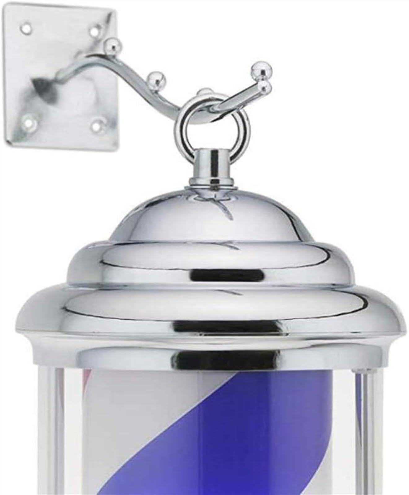 NAKEAH Salón Giratorio, barbería, Cartel Abierto, Poste, Tiras Rojas, Blancas y Azules con luz de Globo Brillante, lámpara montable en Pared (Size : 28cm)