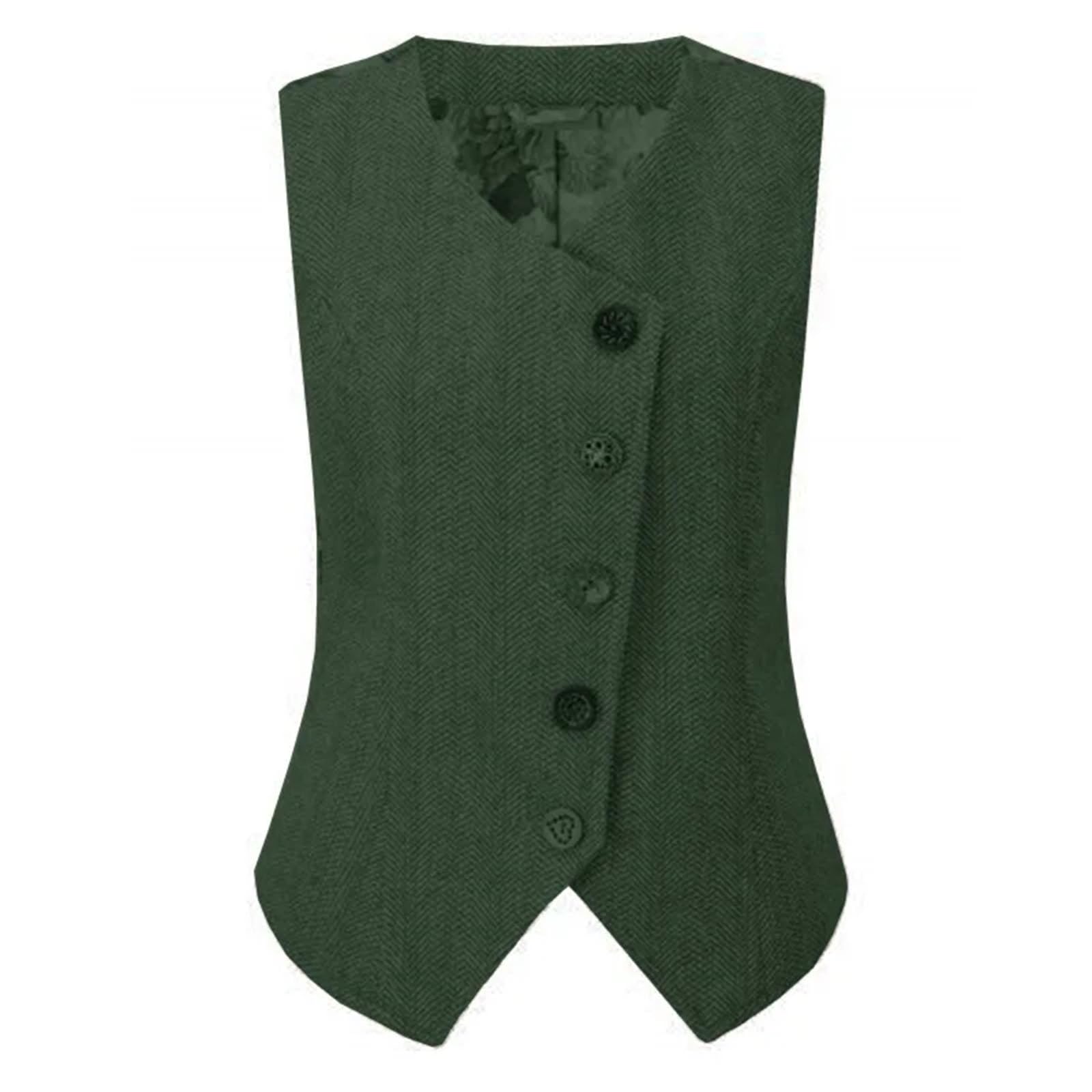 Chaleco casual de negocios para mujer, ligero, sin mangas, para exteriores, chaleco formal de tweed para boda