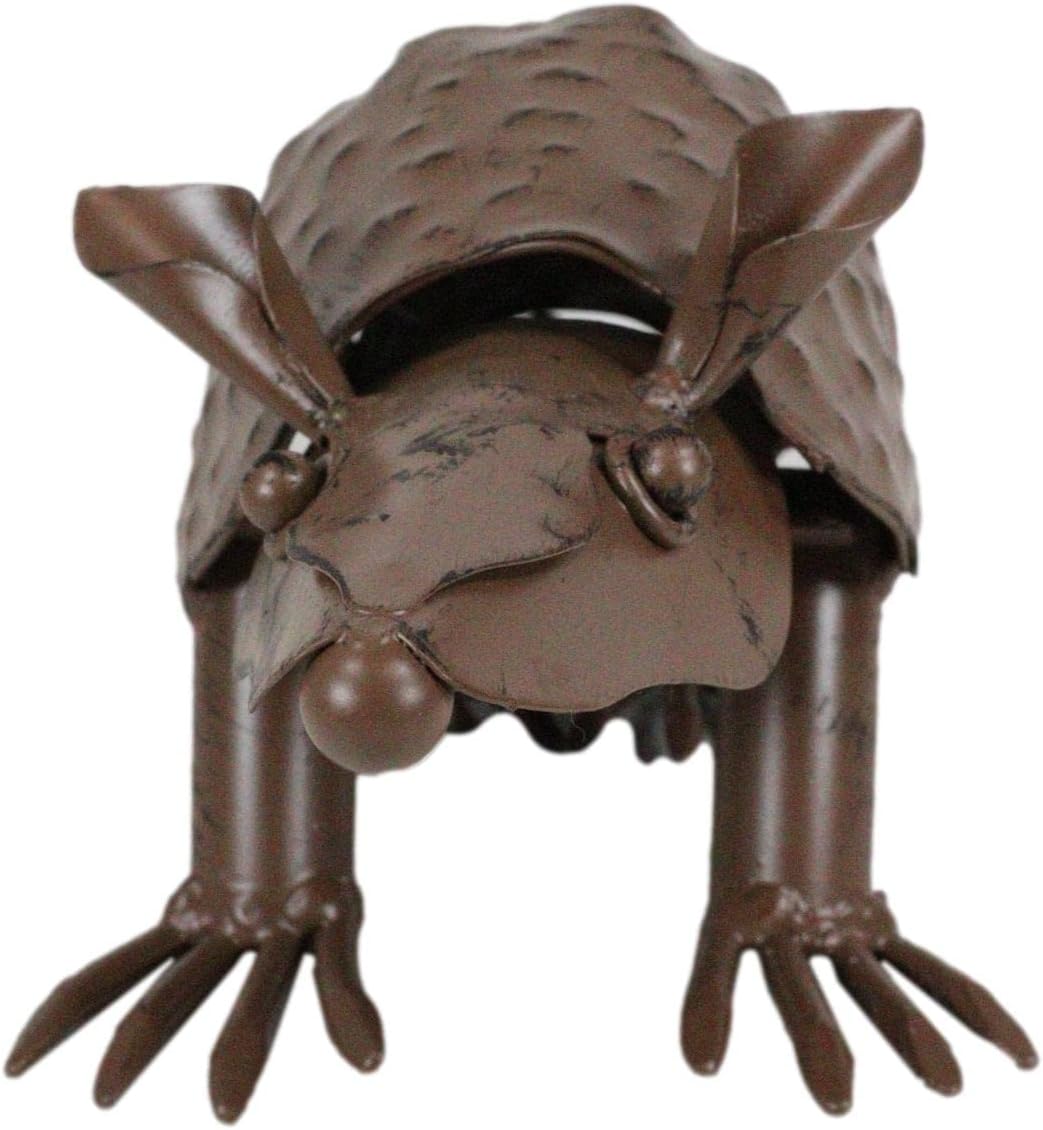 Ebros Western Rustic Forest Hand Sculpted Metal Springy Armadillo Statue 15.5" Long Cabin Lodge Decor Outdoor Garden Yard Figurine Decorative Home Art Accent Centerpiece