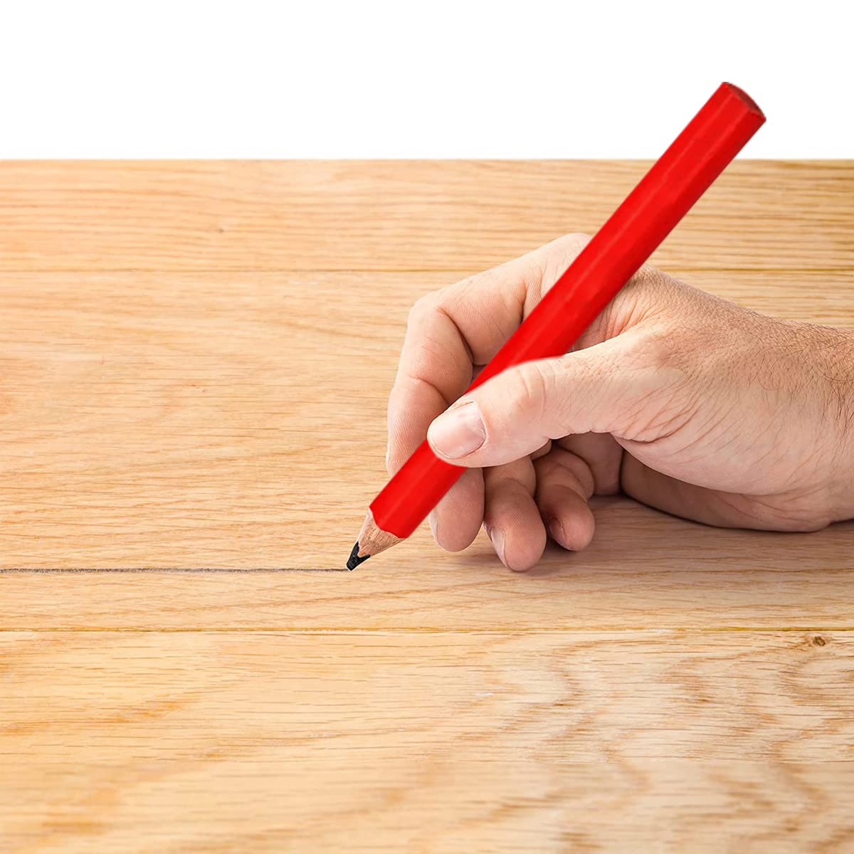 48 Matite Da Carpentiere Ovali + 4 Temperamatite - Per Legno, Mattoni, Superfici Ruvide - Foto 10