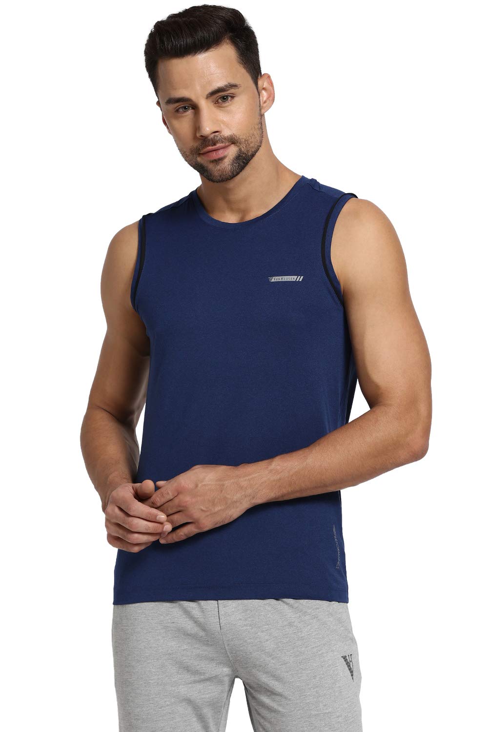 Van Heusen Regular Fit Men Active Sports Swift Dry Vest - Odour Shield, Lightweight-picture-19