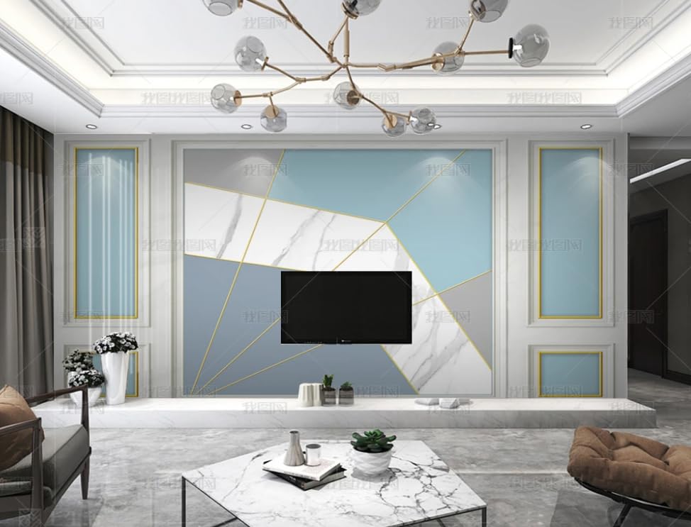 Papier peint intissé pour masquer un grand mur blanc et transformer un salon froid