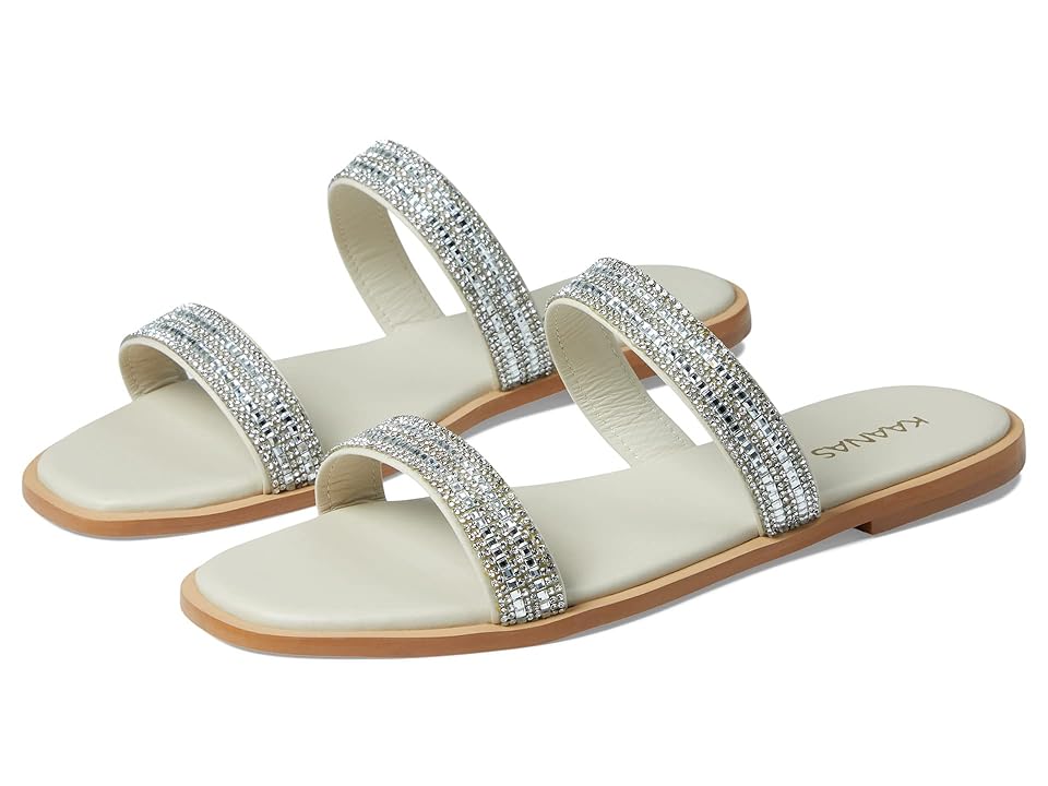 KAANAS Whitney Double Diamond Band Sandal (Ice) Women's Shoes INTERNATIONAL SHIPPING