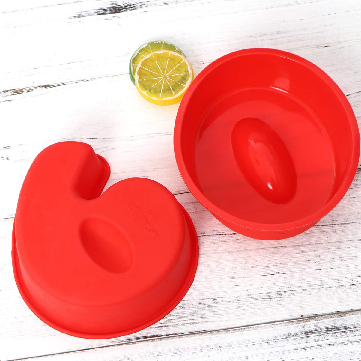 Moule à Chiffres pour Gâteau 9 Pièces en Silicone Rouge
