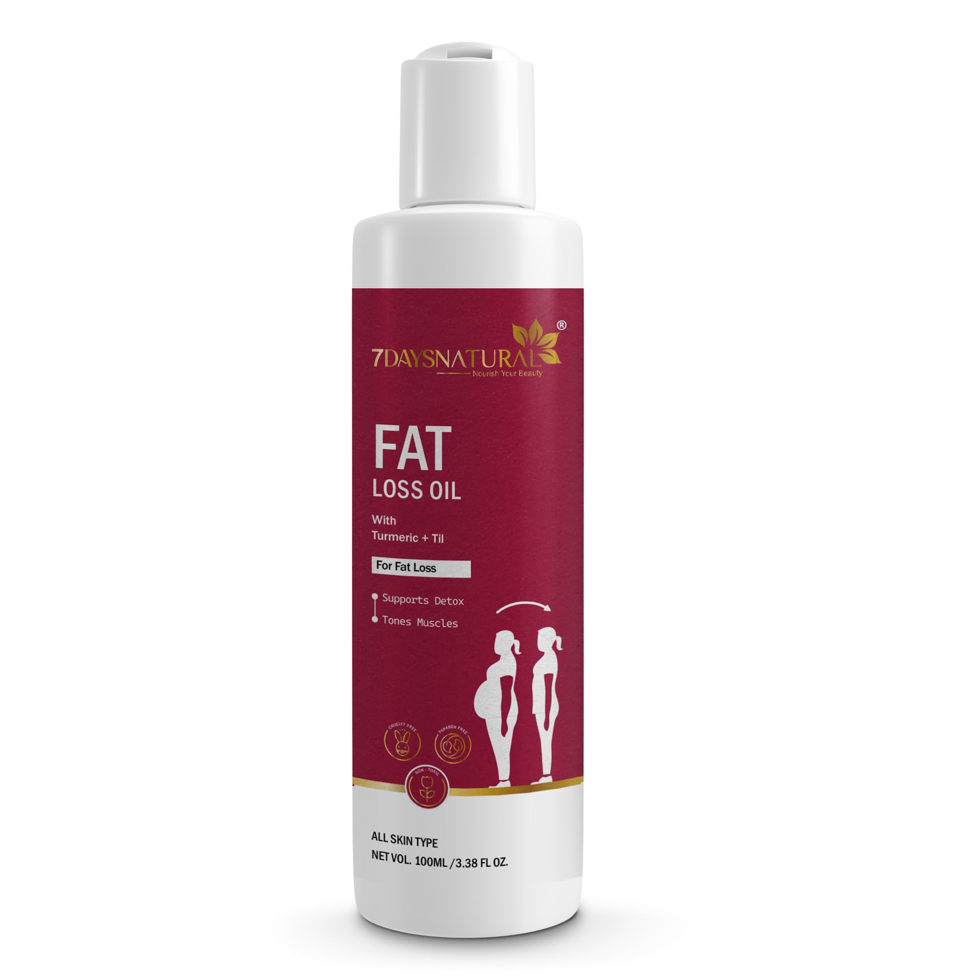 7Days Natural Fat Burning Oil 100ml | Slimming & Anti-Cellulite Massage Oil | Skin Toning & Firming Formula | Body Contouring & Inch Loss Support-image-25