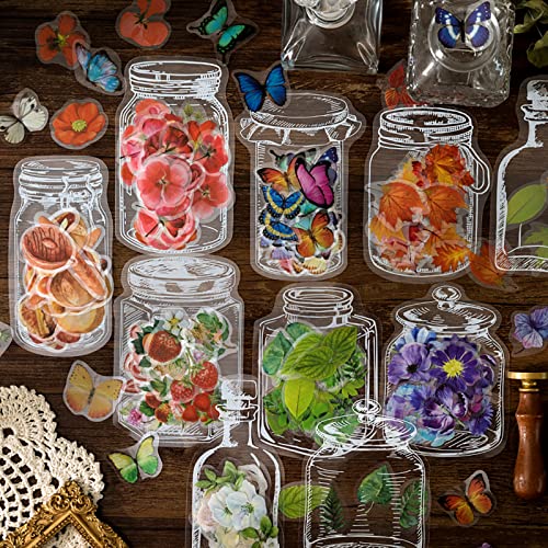 Maxleaf 280Pcs Waterproof Flowers Leaves Butterflies Fruits Stickers For Art Journaling Planners Scrapbook Diy Crafts Decoration, 8 Series Nature In Bottle Theme Stickers Set #TOP4