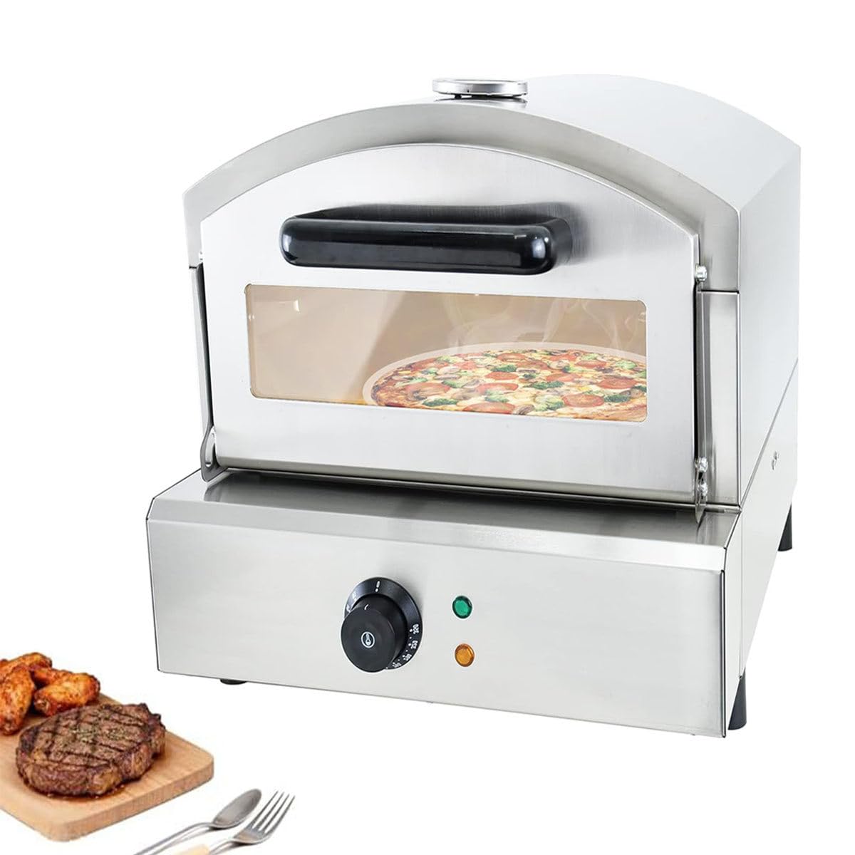 Máquina Para Hacer Pizza Profesional,Horno De Pizza Multifunción Para Exteriores,Control De Temperatura,Entana De Vidrio Resistente Al Calor,Para Asar Pizzas,Horno Cocina Exteriores ElectricPizzaOven
