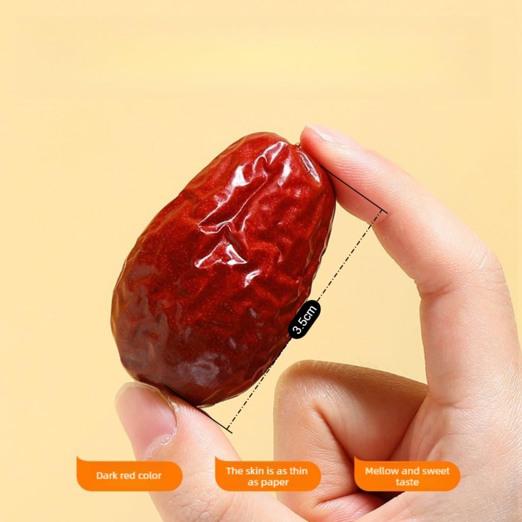 Dattes Rouges Pures Et Naturelles Du Ningxia, Chine (250g * 2) 500g / 17,64oz | Grand Jujube Séché, Sucré Naturel