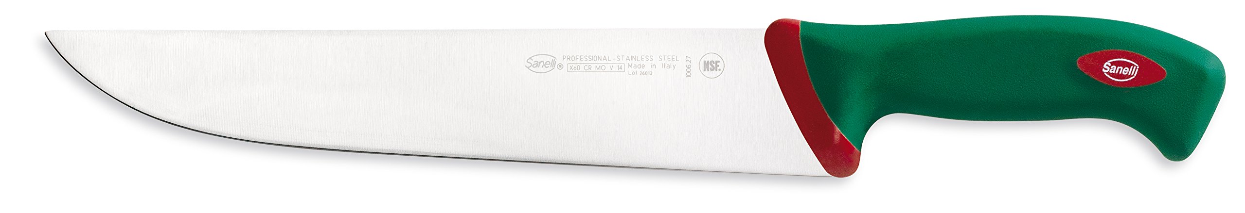 Sanelli linea Premana Professional, Set coltelli Macellaio, Rotolo cuoco, Nero/Verde/Rosso